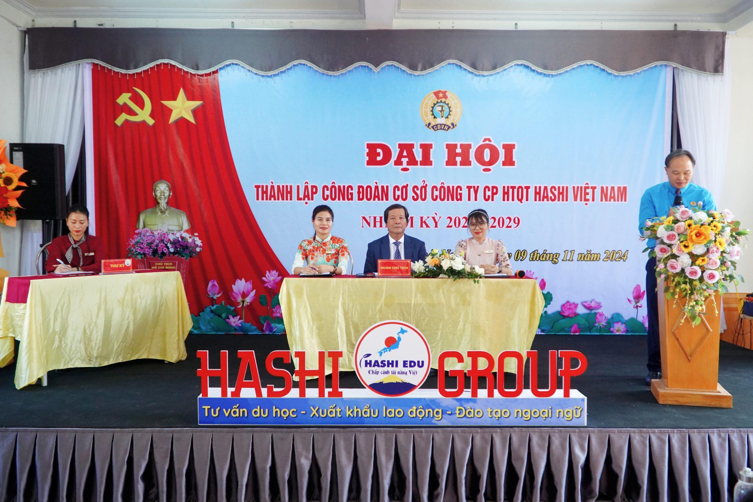 ĐẠI HỘI THÀNH LẬP CÔNG ĐOÀN CƠ SỞ CÔNG TY CỔ PHẦN HỢP TÁC QUỐC TẾ HASHI VIỆT NAM